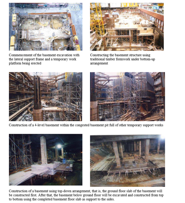 Construct the basement using in-situ reinforced concrete and tradition formwork system